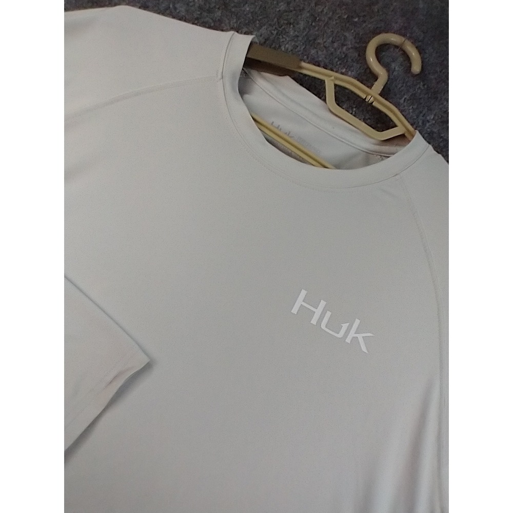 Huk Pursuit Mens Long Sleeve Fishing Shirt Gray American Flag‎ Graphic XXL